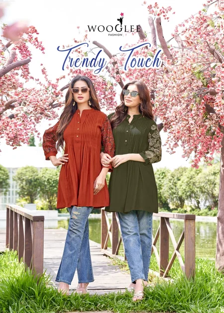 Trendy Touch By Wooglee Rayon Ladies Top Wholesale Market In Surat